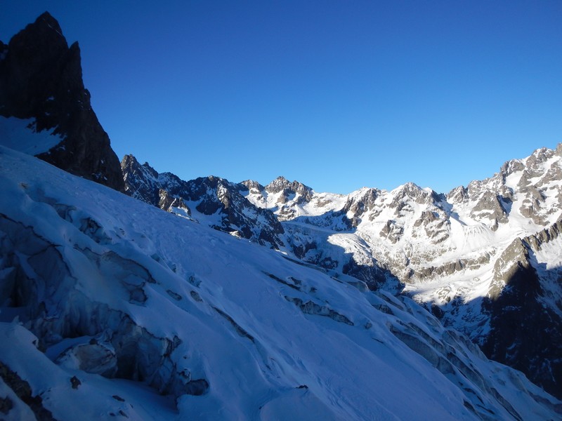 Le glacier des violettes, notre voie de descente.