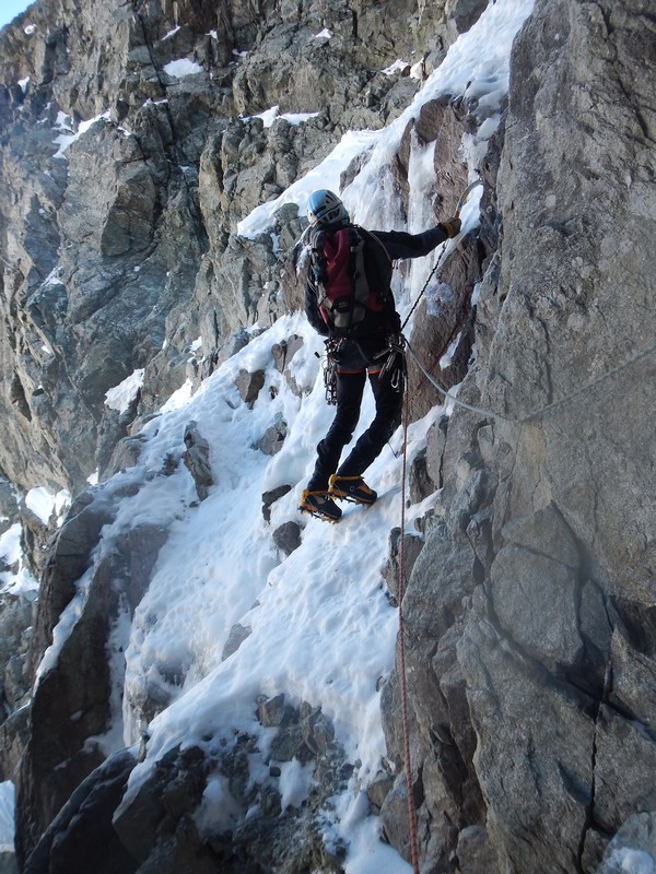 Vincent dans la dernière longueur dur après la deuxième cascade.