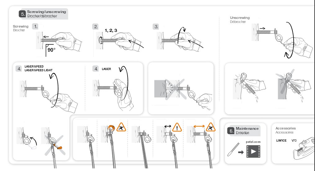 broche petzl test notice