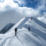 Au sommet du Col du Beau Mollard sur l'arrête en direction de la Pointe des Arlicots