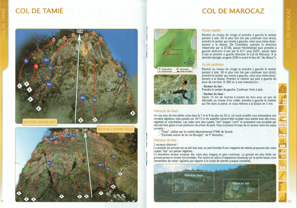 Extrait du topo escalade Activites Verticales dans les Bauges