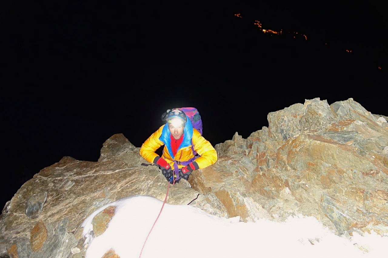 Nico et Chamonix, by night.