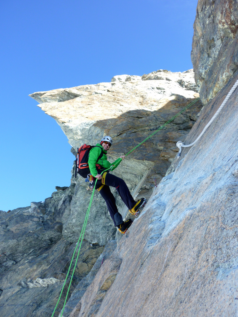 Dans le rappel de 30m.