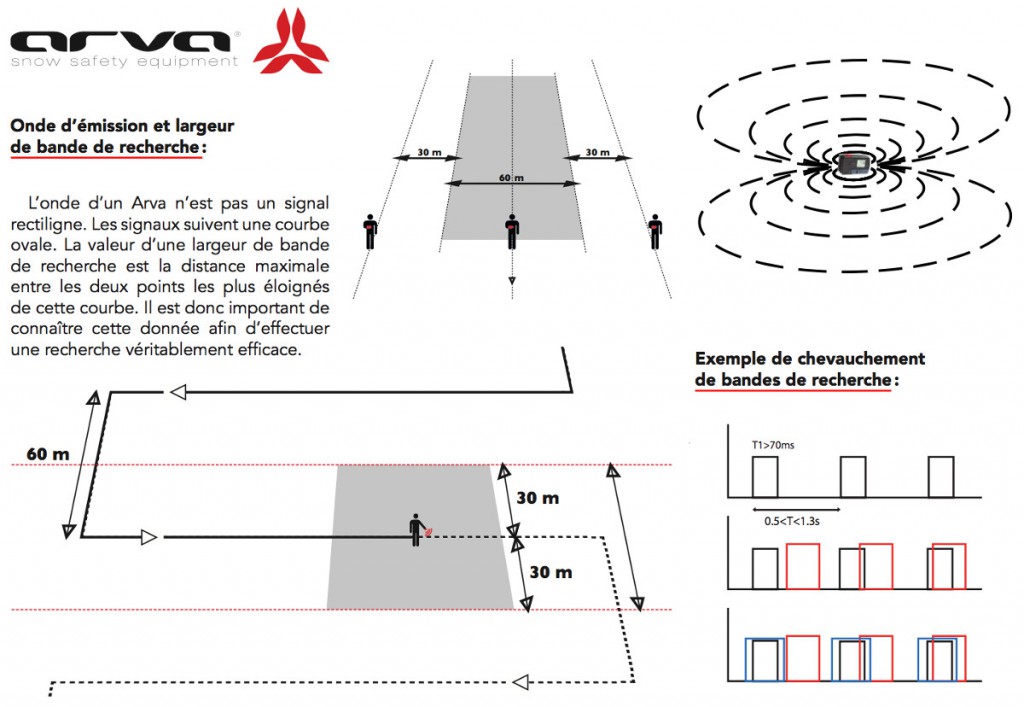 bandes de recherches avec un ARVA