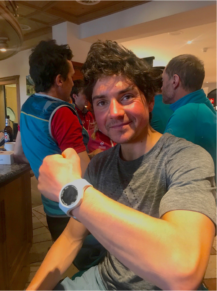 Mathéo Jacquemoud et sa montre altimètre Air'N Outdoor Granita