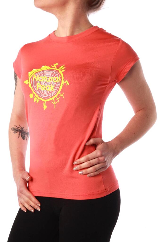 Tee-shirt femme NATURAL PEAK 210 AROUND THE WORLD couleur corail