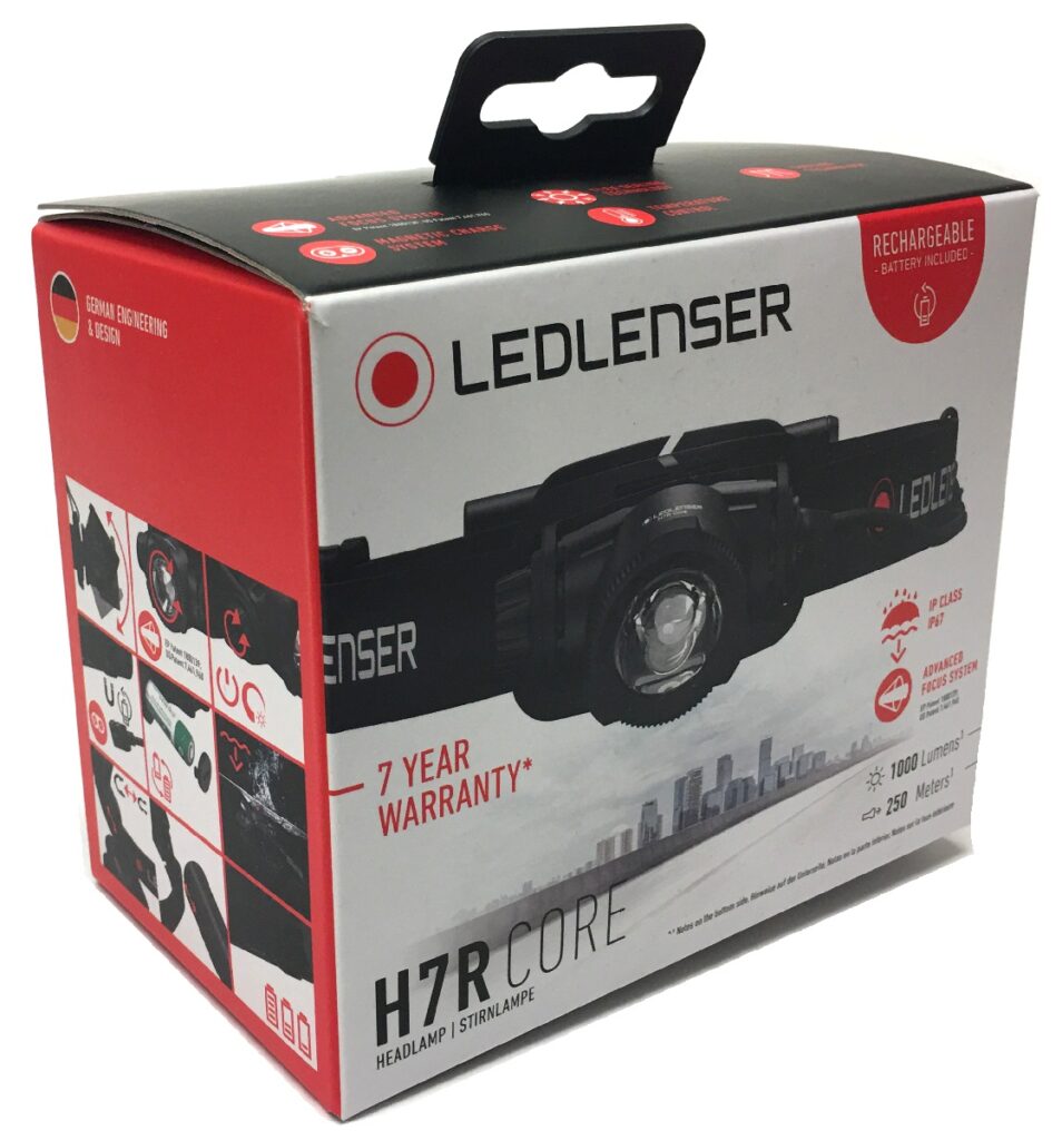 Coffret de la lampe frontale Ledlenser H7R Core