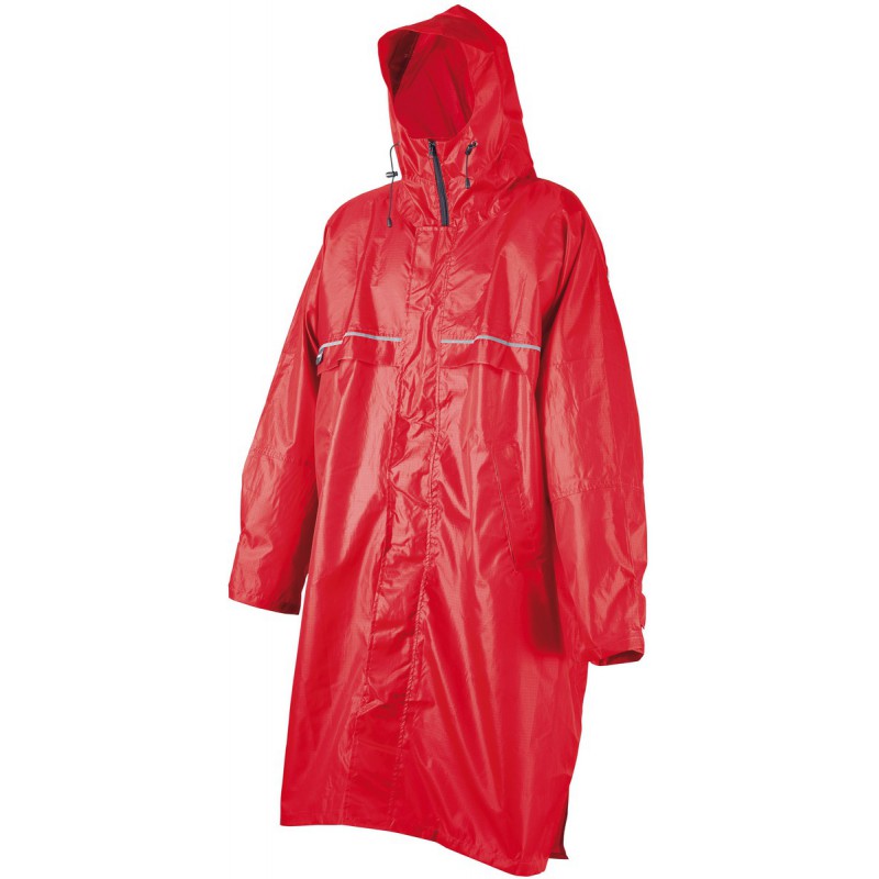Poncho pluie rain stop front-zip couleur rouge Camp