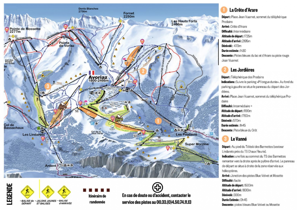 itinéraires balisés de ski de randonnée Avoriaz