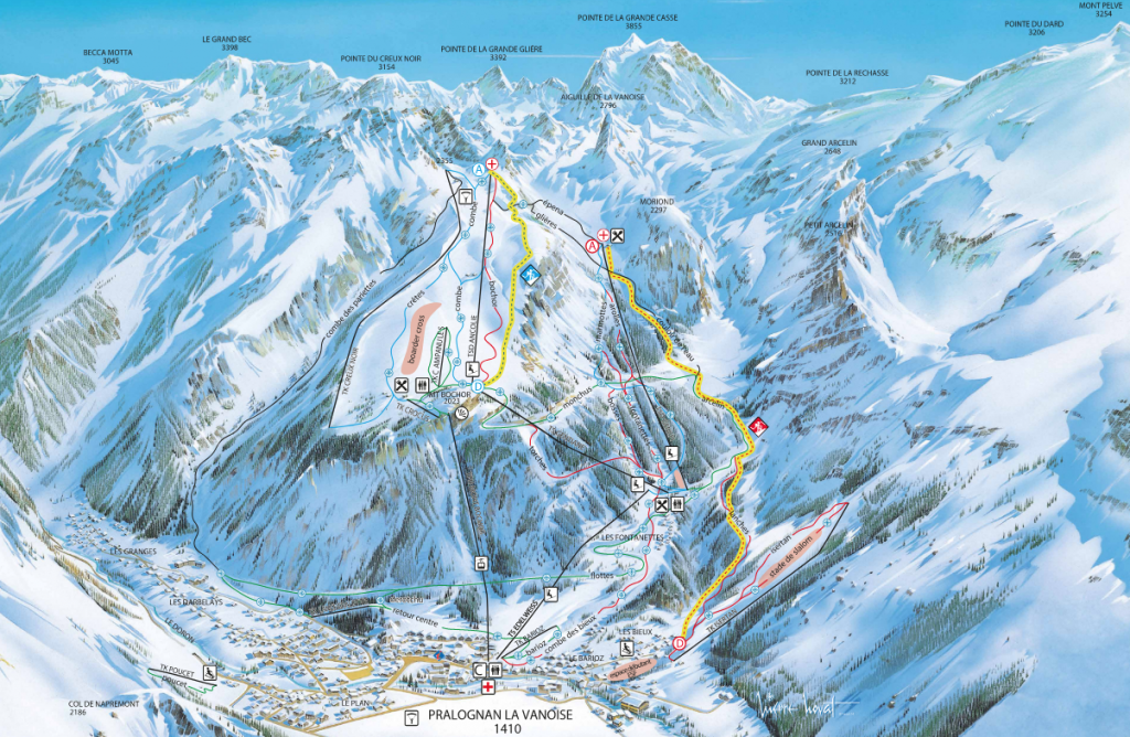 Plan des pistes Pralognan