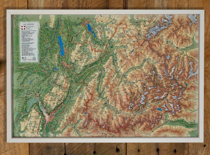 Carte en relief Savoie