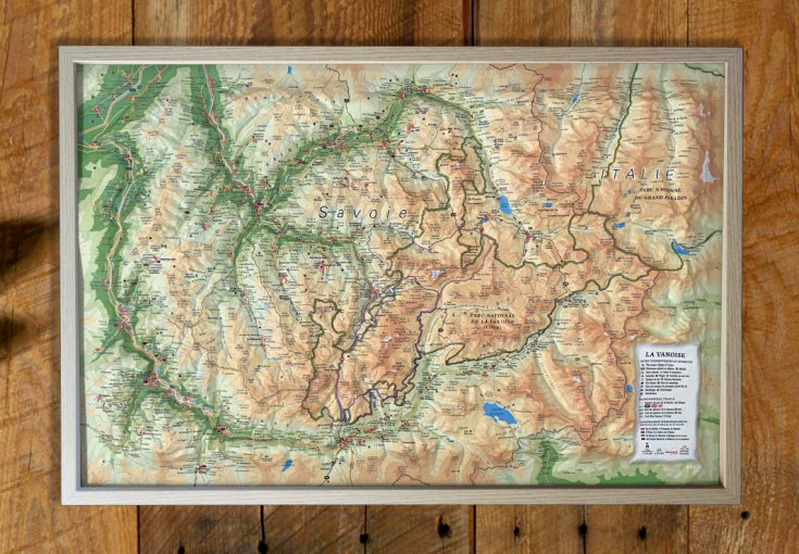 Carte en relief Vanoise