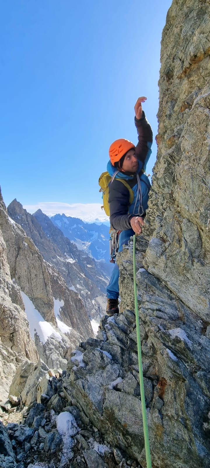 Niels dans le Pilier Sud de la Barre des Écrins