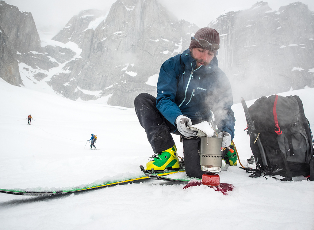 Café en ski dans rando dans la neige avec Jetboil