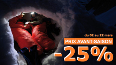 -25% sur les sacs de couchage ! 